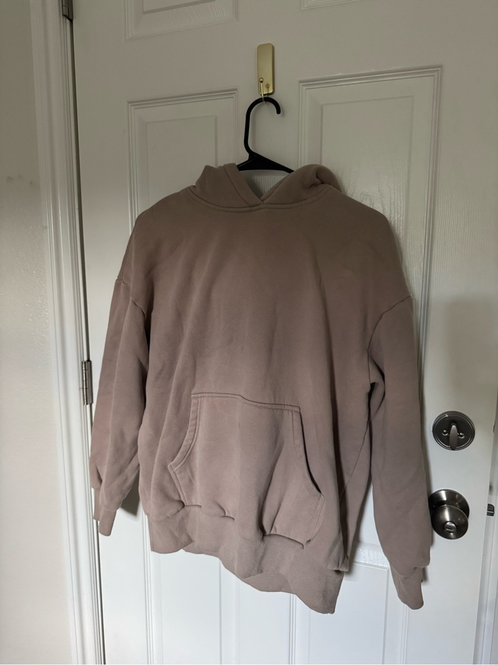 Women’s Oversized Taupe Hooded Pullover Sweatshirt